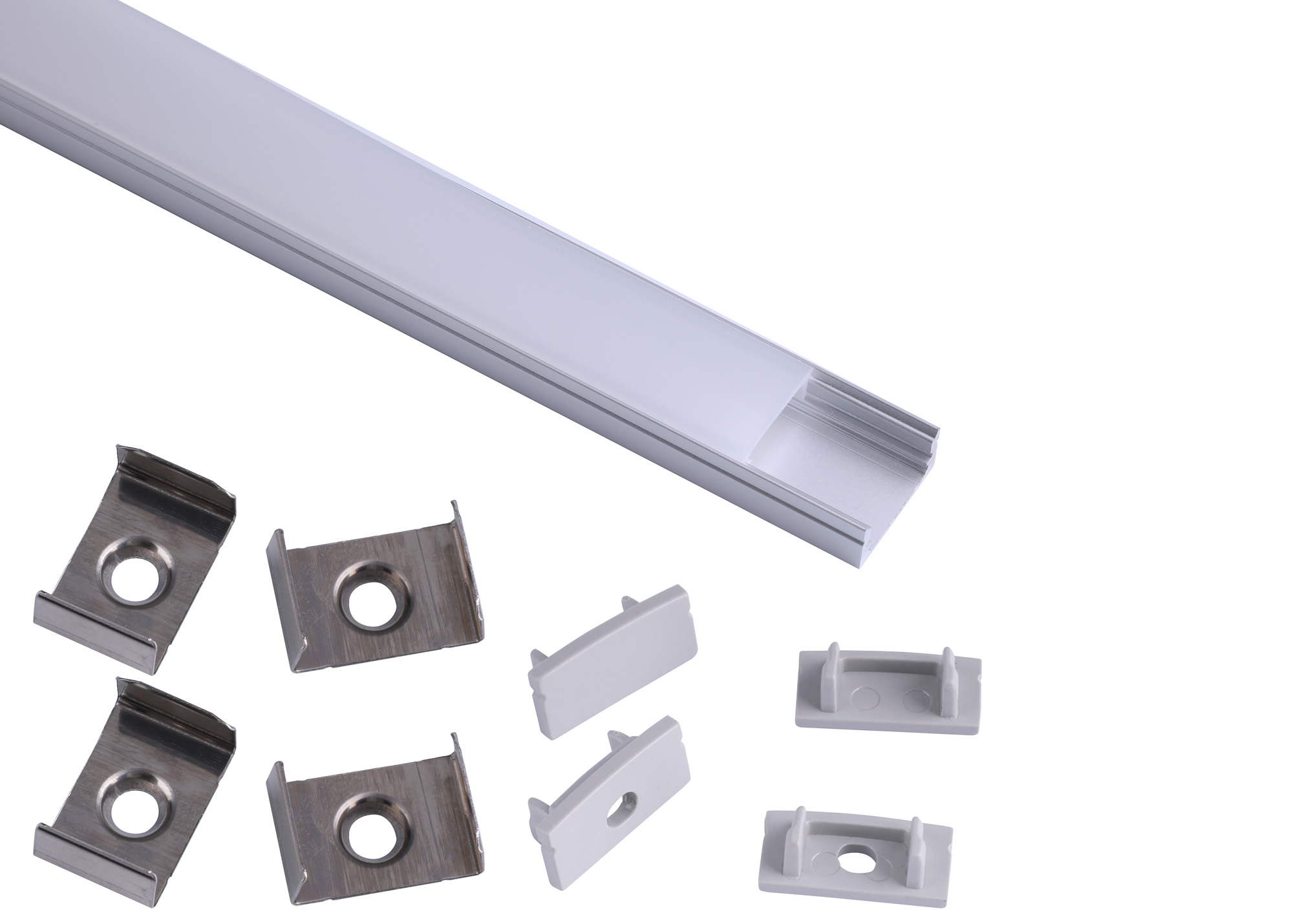 Tiras 2m, 17 x 8.5mm Aluminium Profile With Diffuser And Accessories